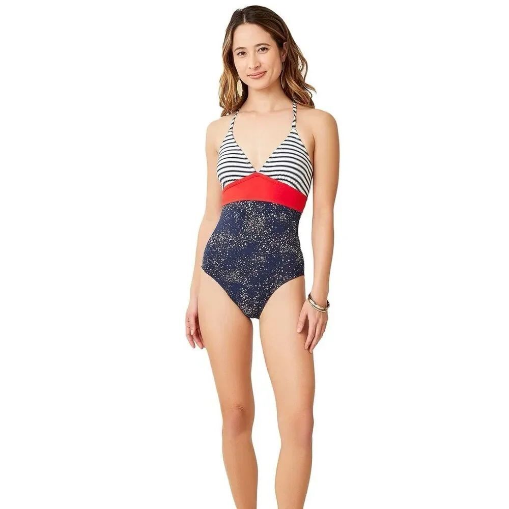 Carve Designs Dahlia One Piece Swimsuit Dash Stripe/ Rosella XL Nwt